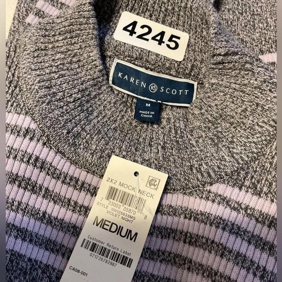 Karen Scott gray sweater size M - Picture 4 of 6